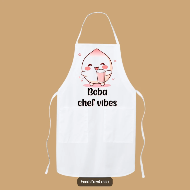 Funny Mochi Apron: Boba Bounce for Kitchen Sweetness Gift