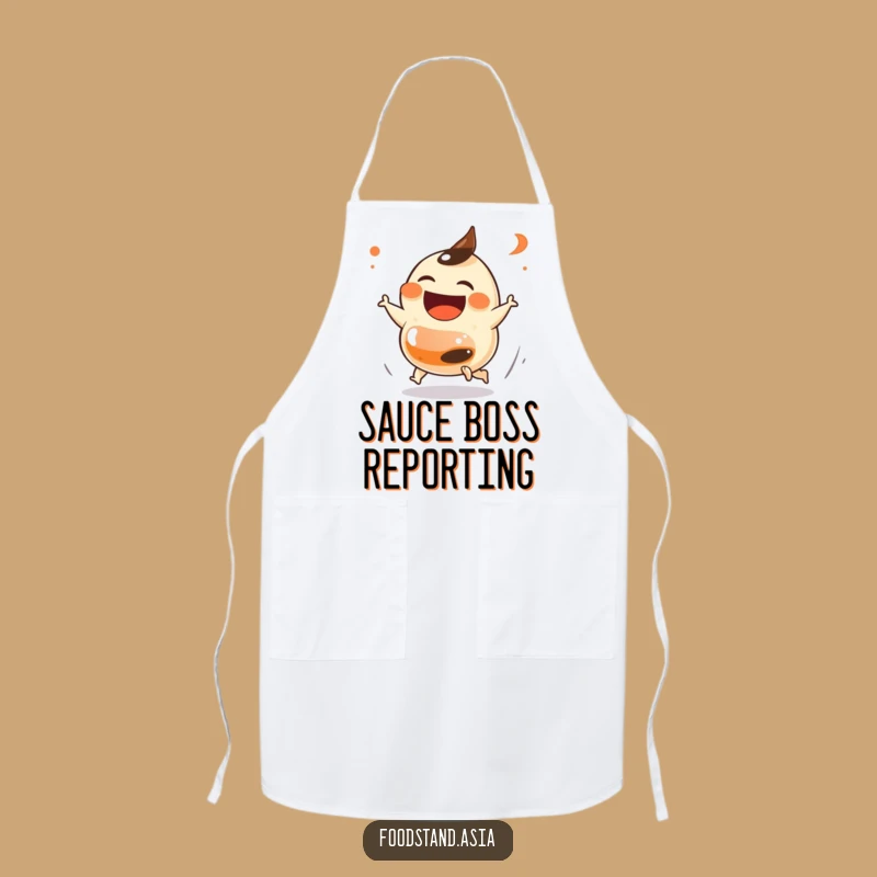Funny Dumpling Chase Apron: Cook with Playful Humor, Perfect Funny Gift!