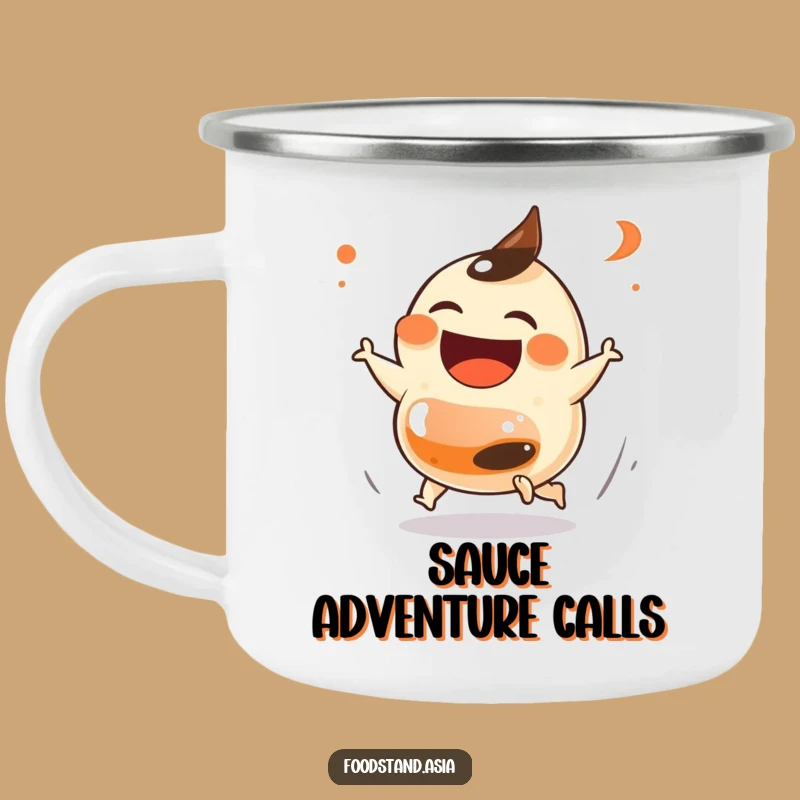 Funny Dumpling Chase Camping Mug: Enjoy Outdoors with Humor, Perfect Gift!