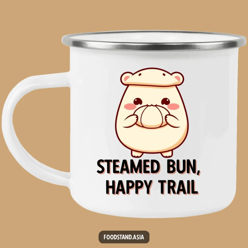 Funny Bao Bun Camping Mug: Delighted Steamed Offering, Sip Sweetly Outdoors