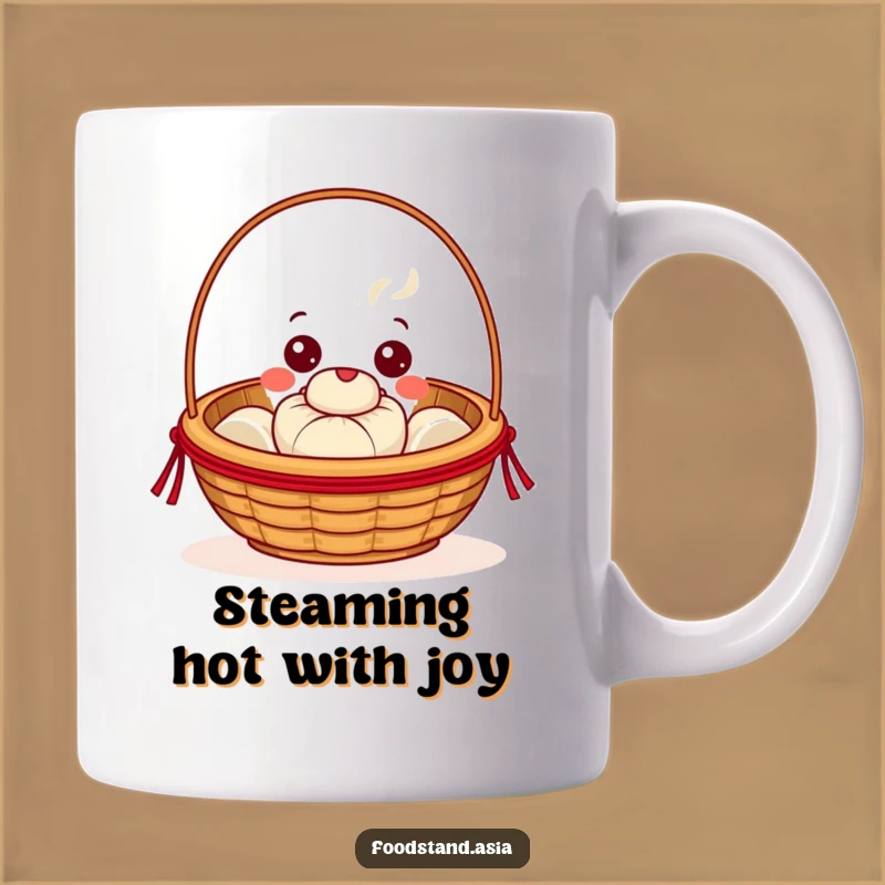 Funny Dim Sum Basket Mug: Adorable Steaming Bun Gift for Foodie Friends