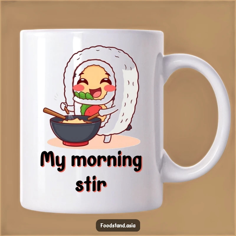 Funny Sushi Roll Wok Mug: Hilarious Chef Gift for Japanese Food Lovers