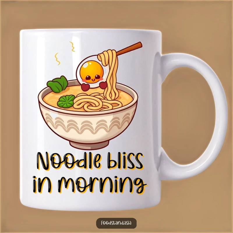 Funny Ramen Bowl Mug: Giggling Noodles and Egg Gift for Slurp Lovers