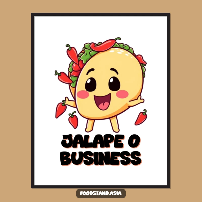 Funny Taco Digital Art Print: Chili Juggling for Lively Gift Decor