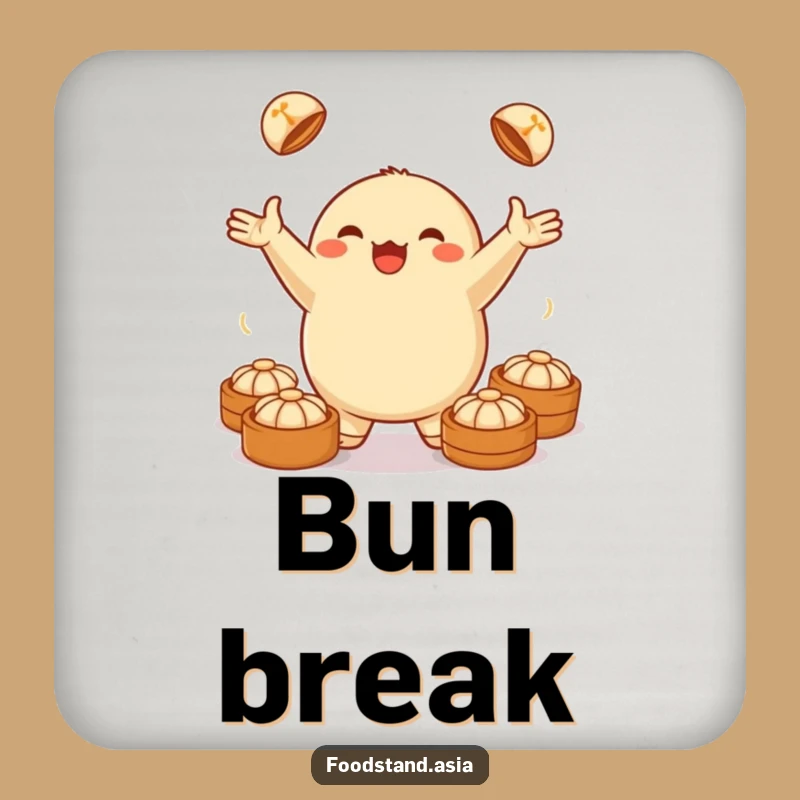 Funny Dumpling Juggling Coaster Set: Bun Protection - Cool Funny Gift