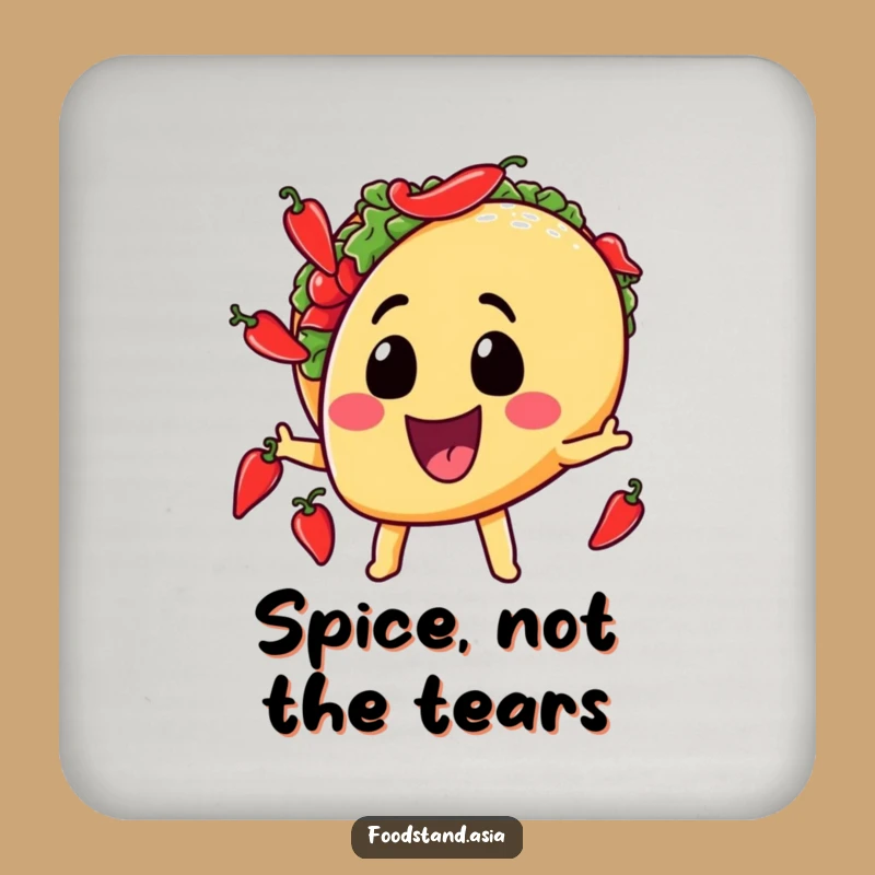 Funny Taco Drink Coasters: Chili Juggling for Humorous Gift Protection
