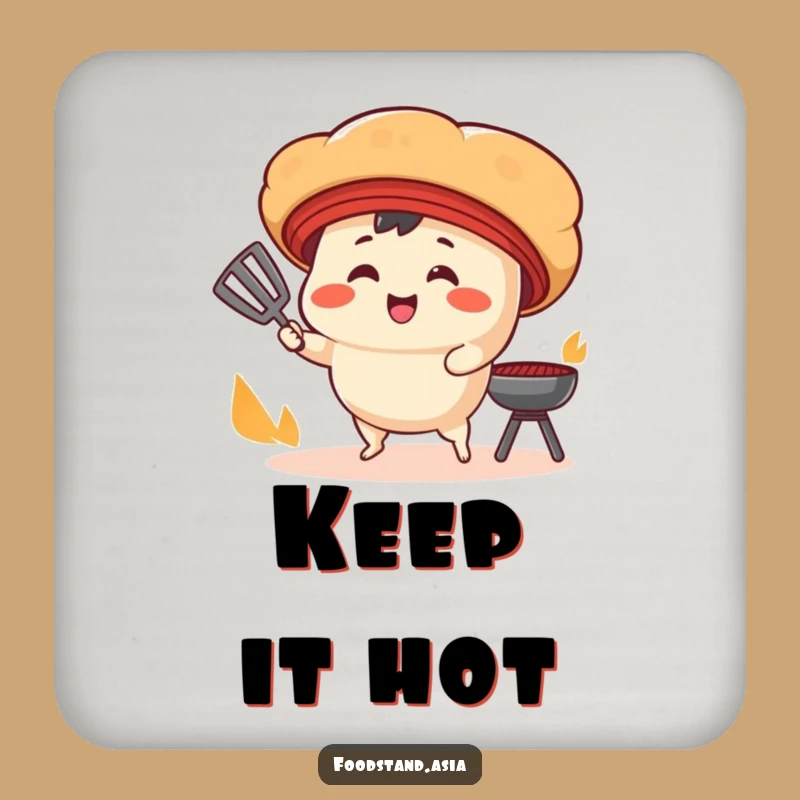 Funny Bao Bun Coaster Set: Protect Surfaces with Grilling Humor