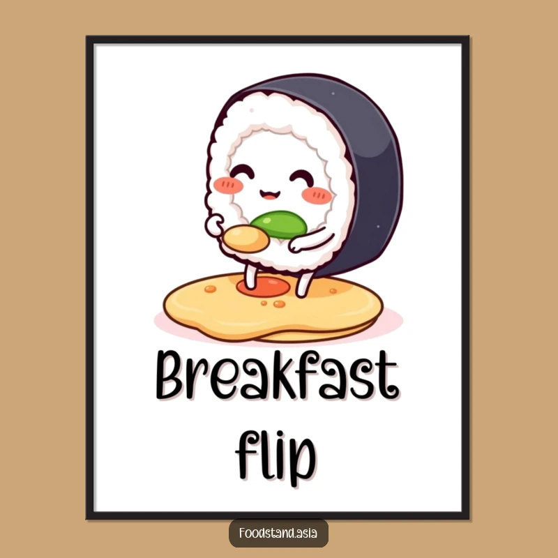 Funny Sushi Pancake Poster: Chef Roll Art - Unique Funny Gift Decor