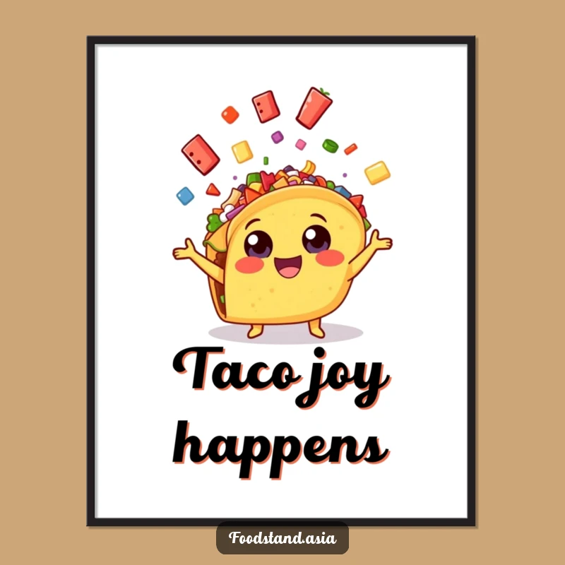 Funny Taco Juggling Poster: Cheerful Foodie Fiesta Wall Art
