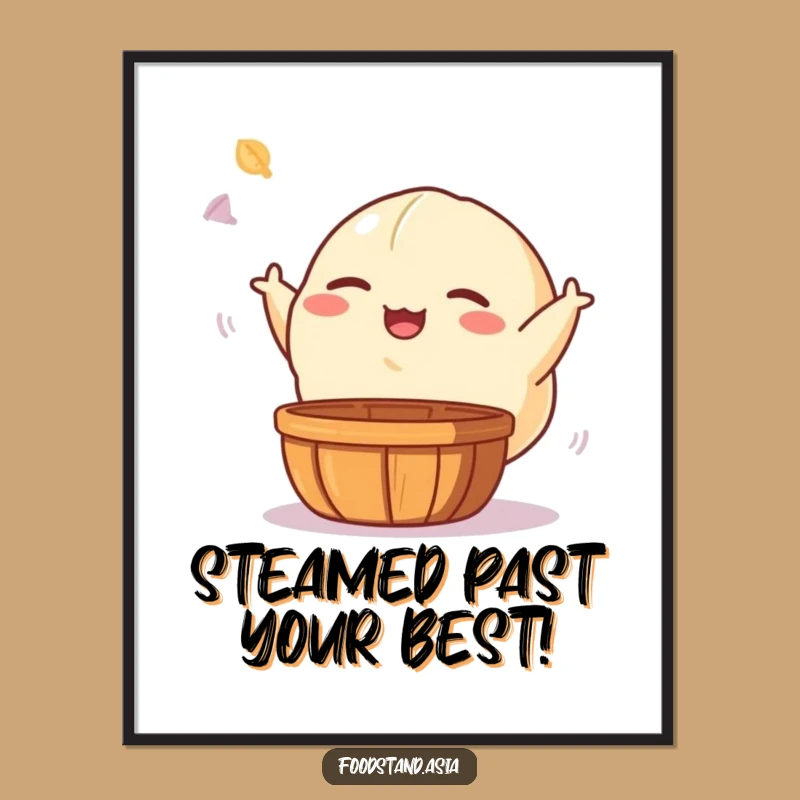 Free Printable Funny Dumpling Art - Giggling Foodie Downloadable Poster Gift