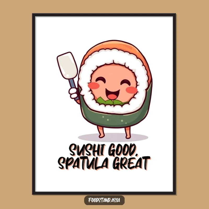 Funny Free Printable Wall Art: Sushi Chef Art, Whimsical Foodie Decor, Downloadable Kitchen Art!
