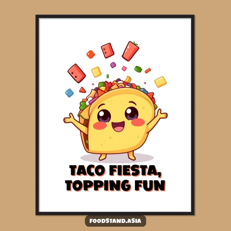 Funny Free Printable Wall Art: Juggling Taco Art, Whimsical Foodie Decor, Downloadable Fiesta Art!