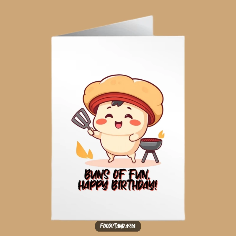 Free Printable Birthday Card: Bao Bun's Grill Master Fun for a Smoky Celebration