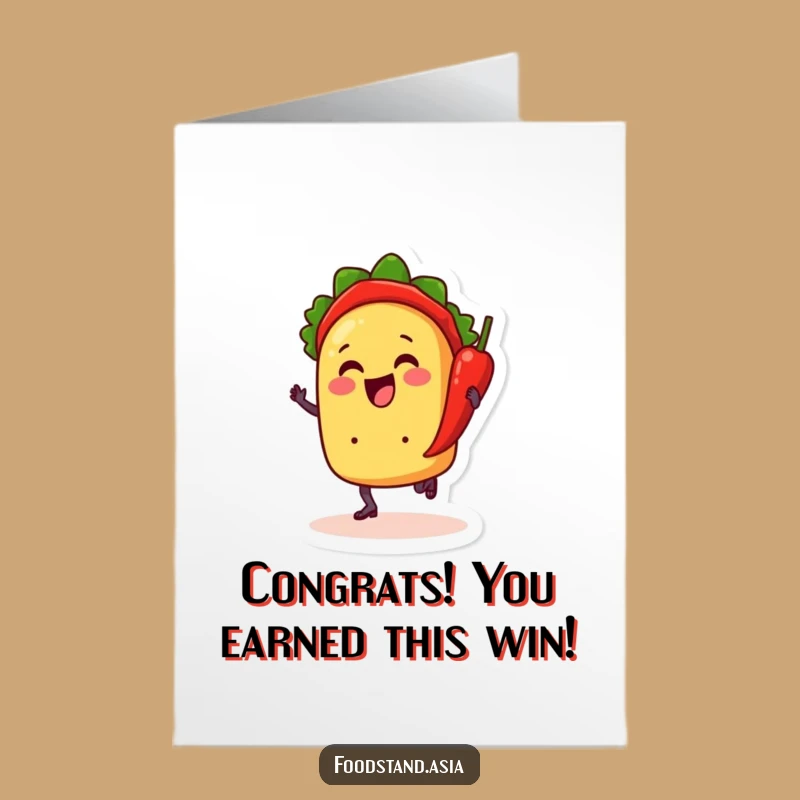 Free Printable Taco Congrats Card: Funny Dancing Taco Celebration