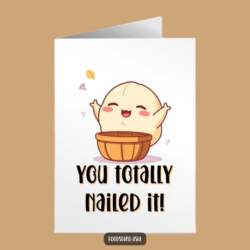 Free Printable Dumpling Congrats Card - Giggling Foodie Celebration Downloadable Gift