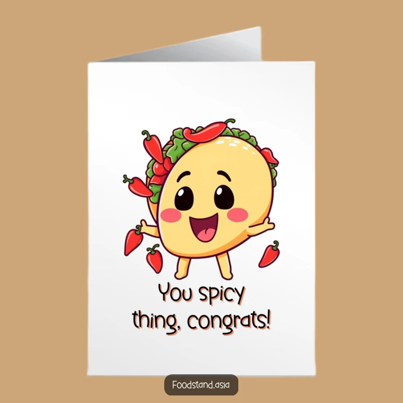 Free Printable Taco Congrats Card - Juggling Chili Downloadable Gift