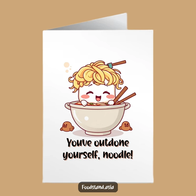 Free Printable Ramen Congrats Card: Giggling Noodle Bowl Funny Downloadable Gift