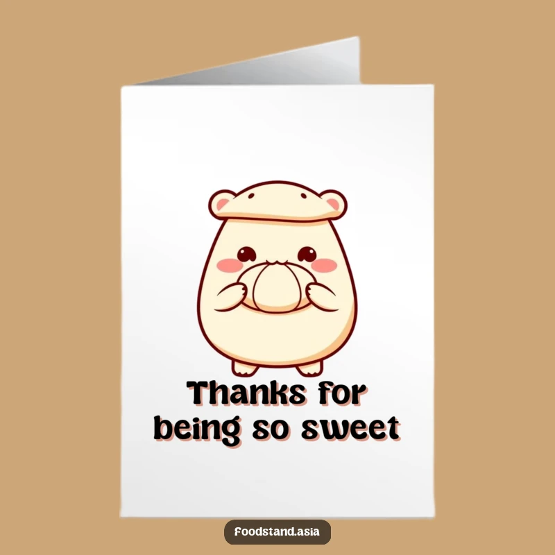 Free Printable Bao Thank You Card: Delighted Bun Funny Downloadable Gift