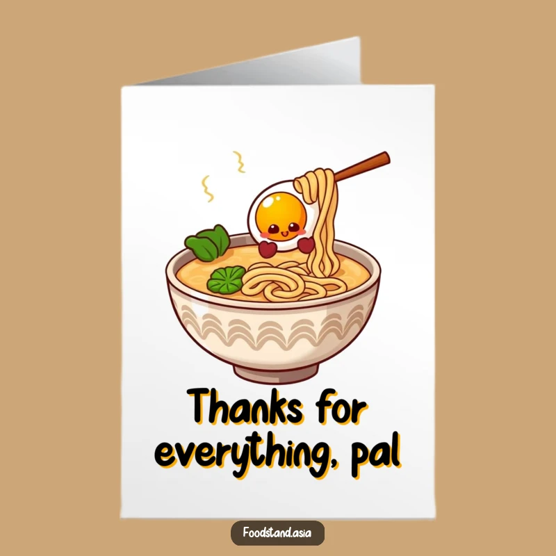 Free Printable Ramen Thank You Card: Funny Downloadable Gift for Food Lovers