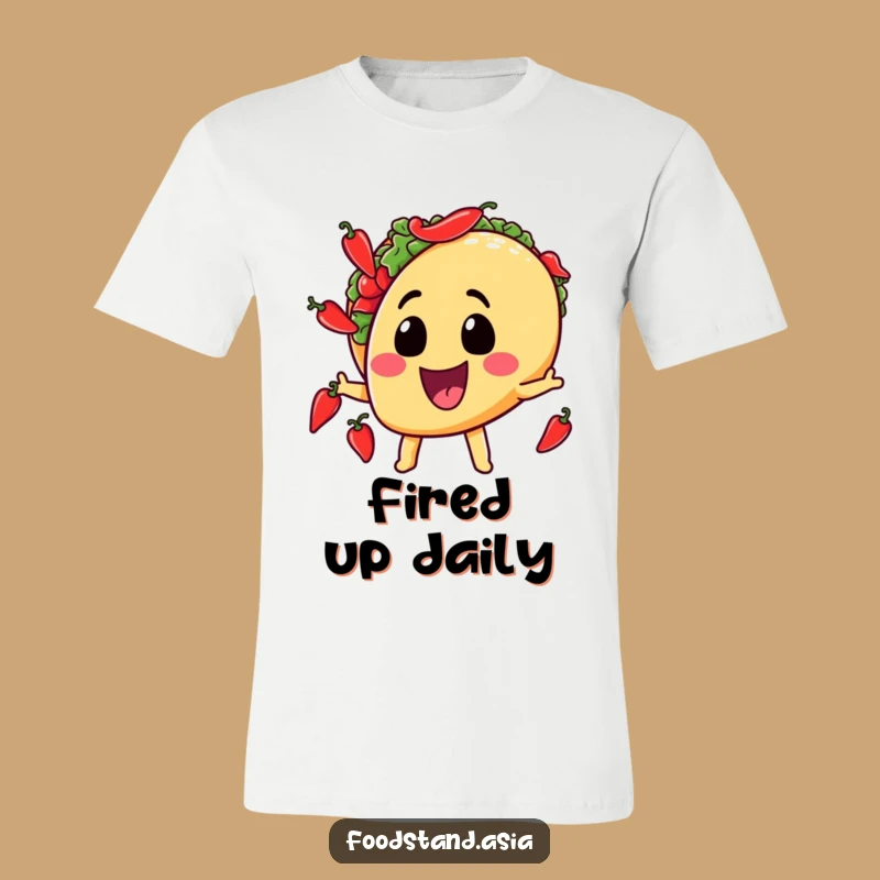 Funny Taco T-Shirt: Grinning Chili Juggling for Foodie Humor Gift