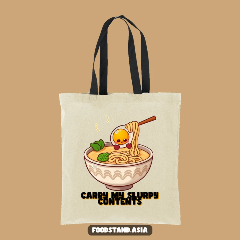 Funny Ramen Tote Bag: Giggling Noodles Carry-All Gift for Food Lovers