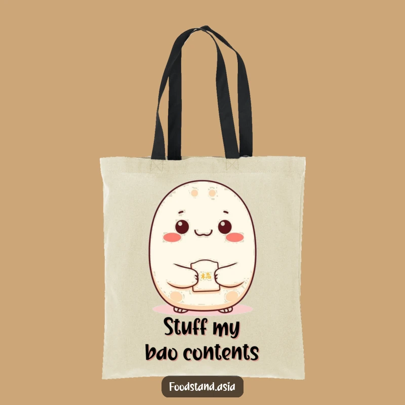 Funny Bao Tote Bag: Content Cookie Carry-All Gift for Good Luck