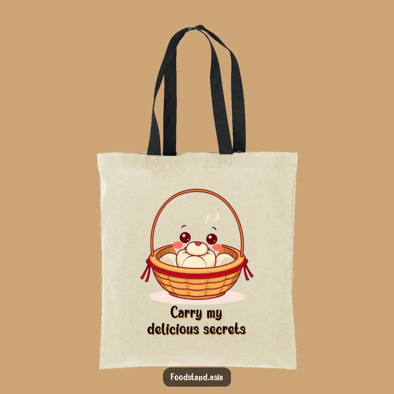 Funny Dim Sum Tote Bag: Cheerful Steaming Bun Carry-All Gift